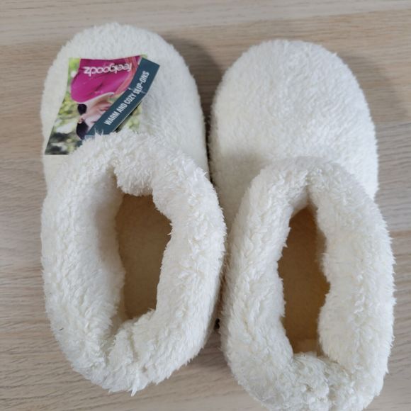Feelgoodz Horizon Cloud Slippers Soft Faux Sherpa Handmade Womens Size Small 6-7 - Picture 4 of 6